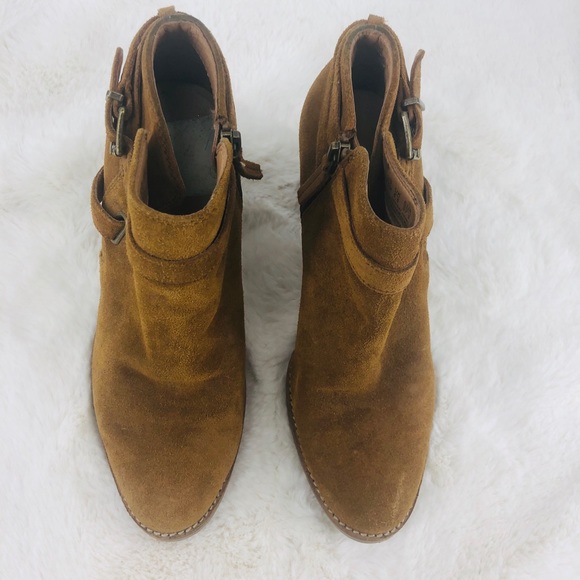 ✨Franco Sarto Rich Camel Tan Suede Booties 7.5US - Picture 5 of 8